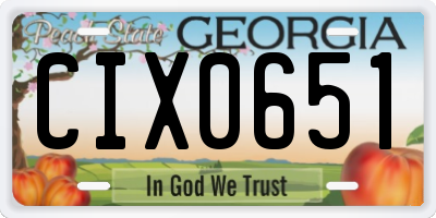 GA license plate CIX0651