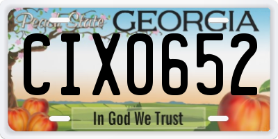 GA license plate CIX0652