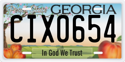 GA license plate CIX0654