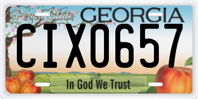 GA license plate CIX0657