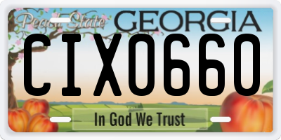 GA license plate CIX0660