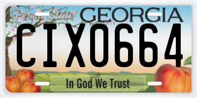 GA license plate CIX0664