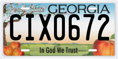 GA license plate CIX0672