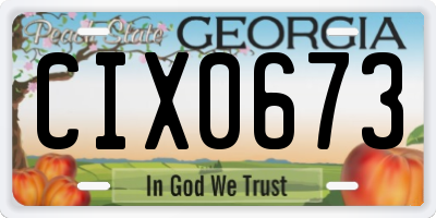 GA license plate CIX0673