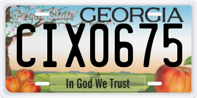 GA license plate CIX0675