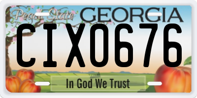 GA license plate CIX0676