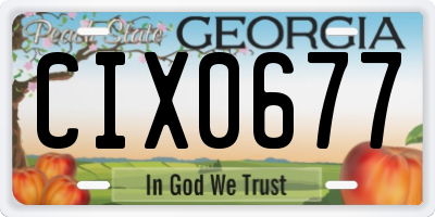 GA license plate CIX0677