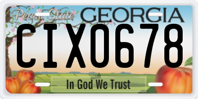GA license plate CIX0678