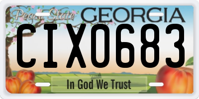 GA license plate CIX0683
