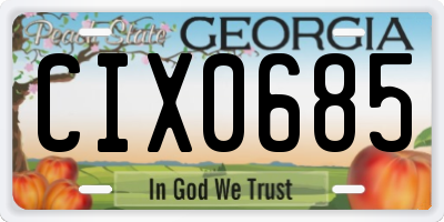 GA license plate CIX0685