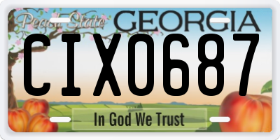 GA license plate CIX0687