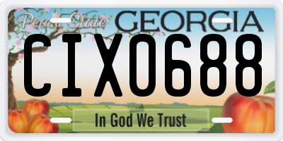 GA license plate CIX0688