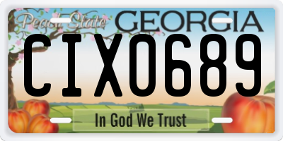 GA license plate CIX0689