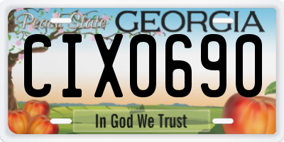 GA license plate CIX0690