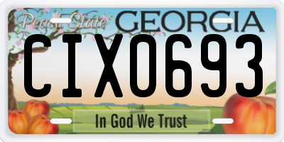 GA license plate CIX0693
