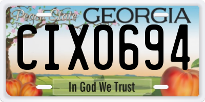 GA license plate CIX0694