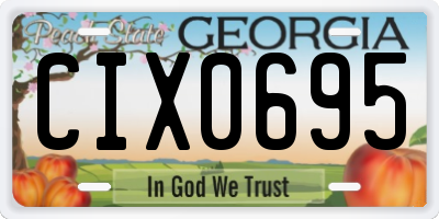 GA license plate CIX0695