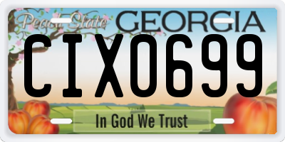 GA license plate CIX0699
