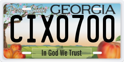 GA license plate CIX0700