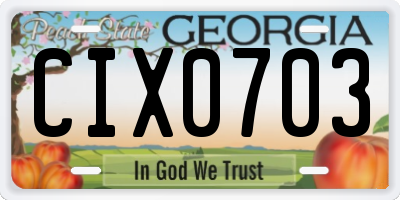GA license plate CIX0703