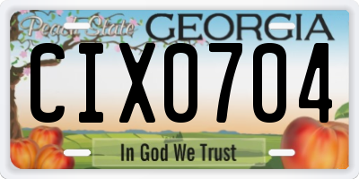 GA license plate CIX0704