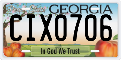 GA license plate CIX0706