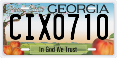 GA license plate CIX0710