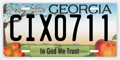 GA license plate CIX0711