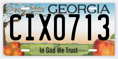 GA license plate CIX0713