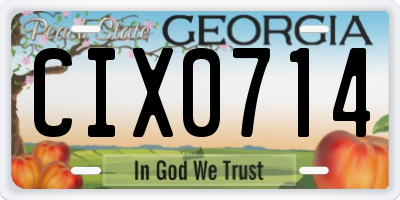 GA license plate CIX0714