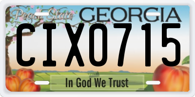 GA license plate CIX0715