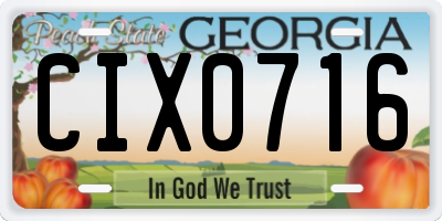 GA license plate CIX0716