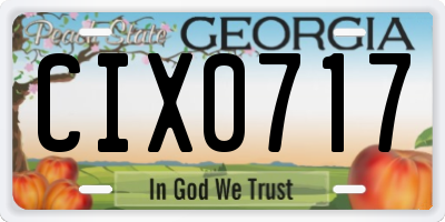 GA license plate CIX0717
