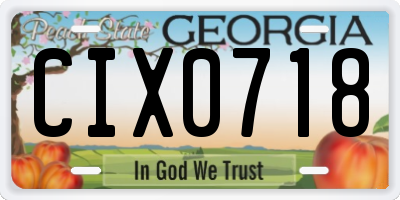 GA license plate CIX0718