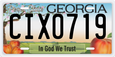 GA license plate CIX0719