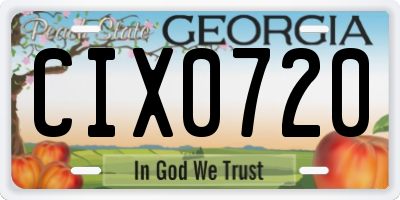 GA license plate CIX0720