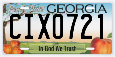 GA license plate CIX0721