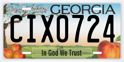 GA license plate CIX0724