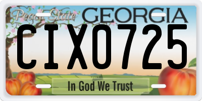 GA license plate CIX0725