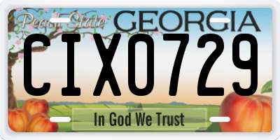 GA license plate CIX0729