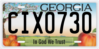 GA license plate CIX0730