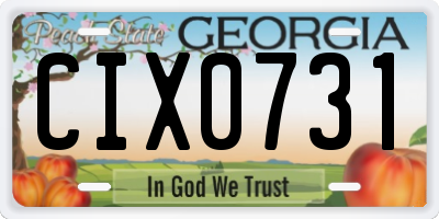 GA license plate CIX0731