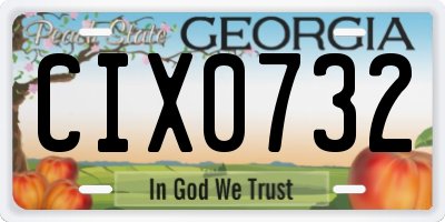 GA license plate CIX0732