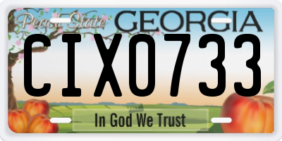 GA license plate CIX0733