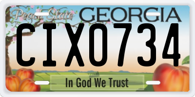 GA license plate CIX0734