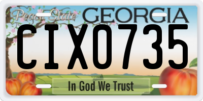 GA license plate CIX0735