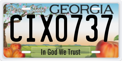 GA license plate CIX0737
