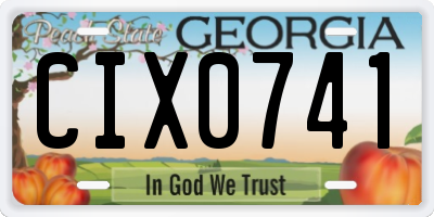 GA license plate CIX0741