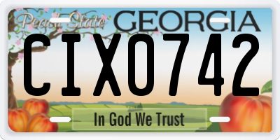 GA license plate CIX0742