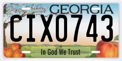 GA license plate CIX0743